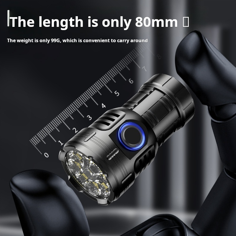 Multi Functional Mini Long Range Flashlight Lighting Rechargeable Flashlight Small Steel Cannon