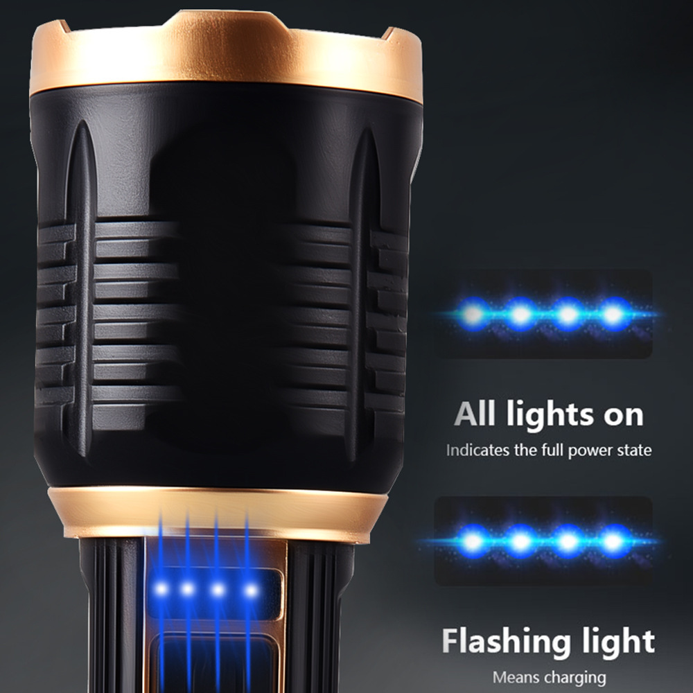 New Outdoor Strong Lighting Usb Rechargeable Built In Lithium Battery Power Style Flashlight