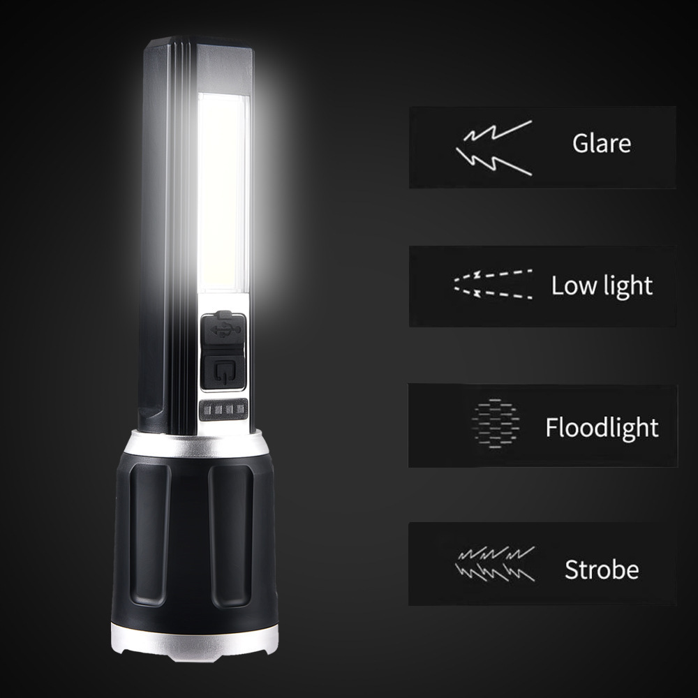 New Outdoor Strong Lighting Usb Rechargeable Built In Lithium Battery Power Style Flashlight