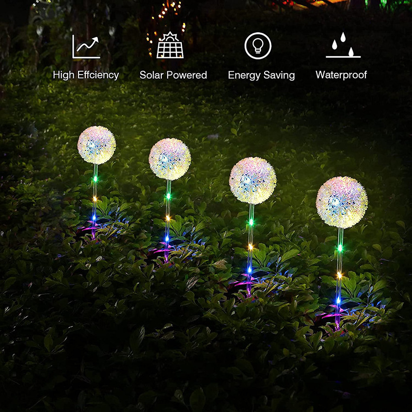 New Solar Dandelion Lamp Outdoor Garden Lawn Solar Lamp Simulated Flower Courtyard Solar Lights