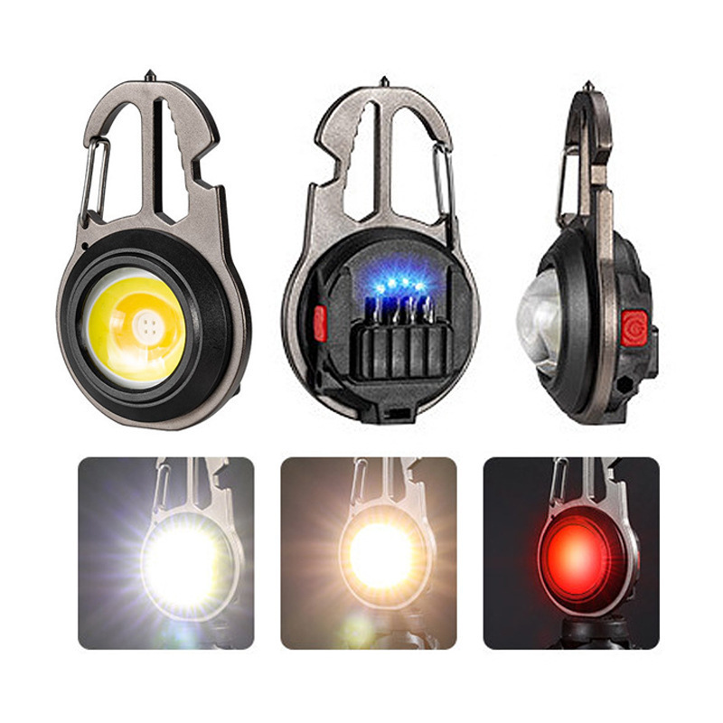 Outdoor Multifunctional Keychain Cob Work Lamp Emergency Maglite Rechargeable Led Flashlight