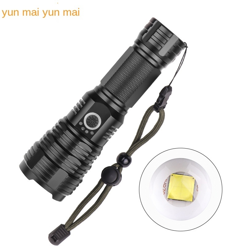 Digital Display Strong Light Zoom Type C Usb Rechargeable Outdoor Head Xhp70 Brightest Flashlight