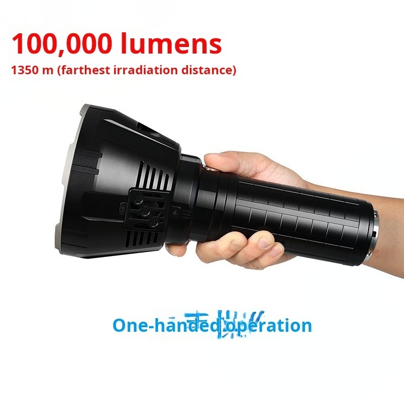 Long Range 1.5 Kilometers Outdoor Caving Strong Light Flashlight 100000 Lumens Waterproof