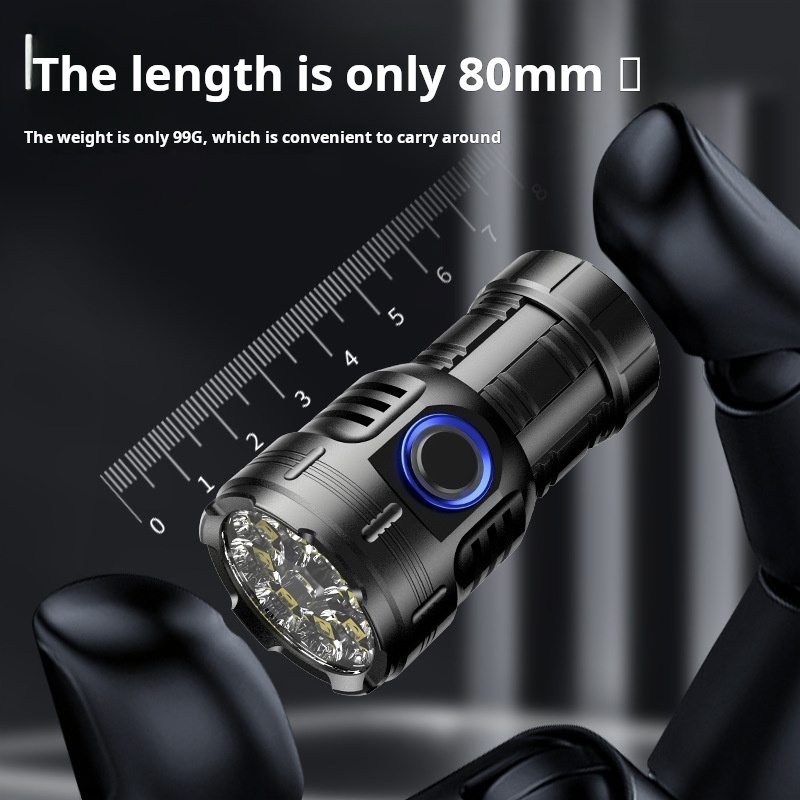 Multi Functional Mini Flashlight Three Eye Rechargeable Torch Led Flashlight Long Range Powerful