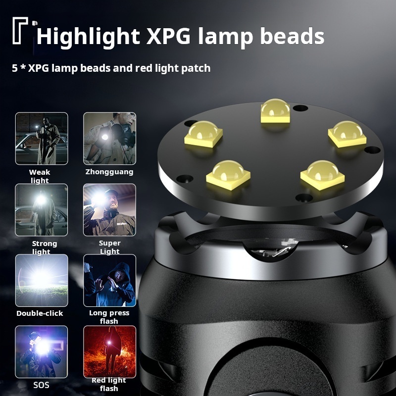 Outdoor Multifunctional Strong Light Flashlight Long Range Ultra Bright Mini Hat Clip Flashlight