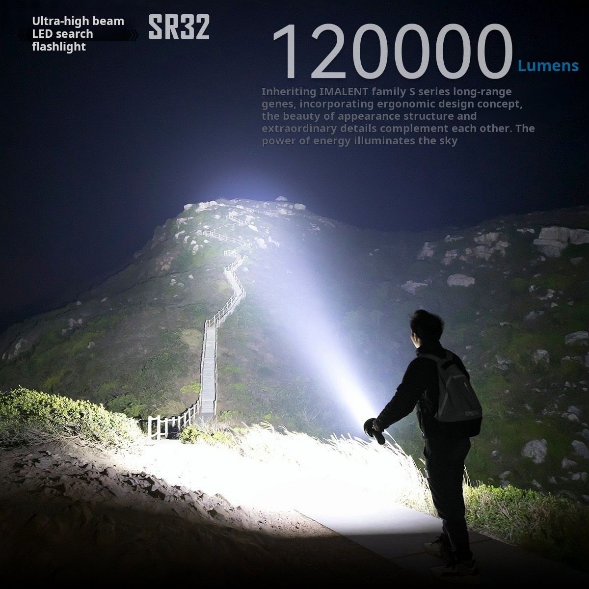 Sr32 Torch 120000 Lumens Outdoor Camping Lamp Spotlight Strong Light Led Flashlight