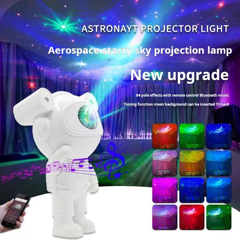 Starry Sky Projector New Bluetooth Music Aurora Atmosphere Projector Astronaut Ornaments Night Light