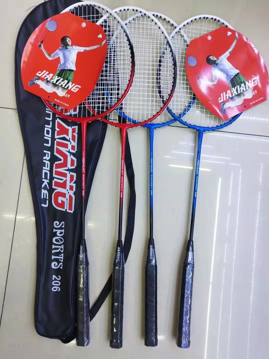 wholesale New style different colors customized logo high quality full carbon graphite badminton racket racquet