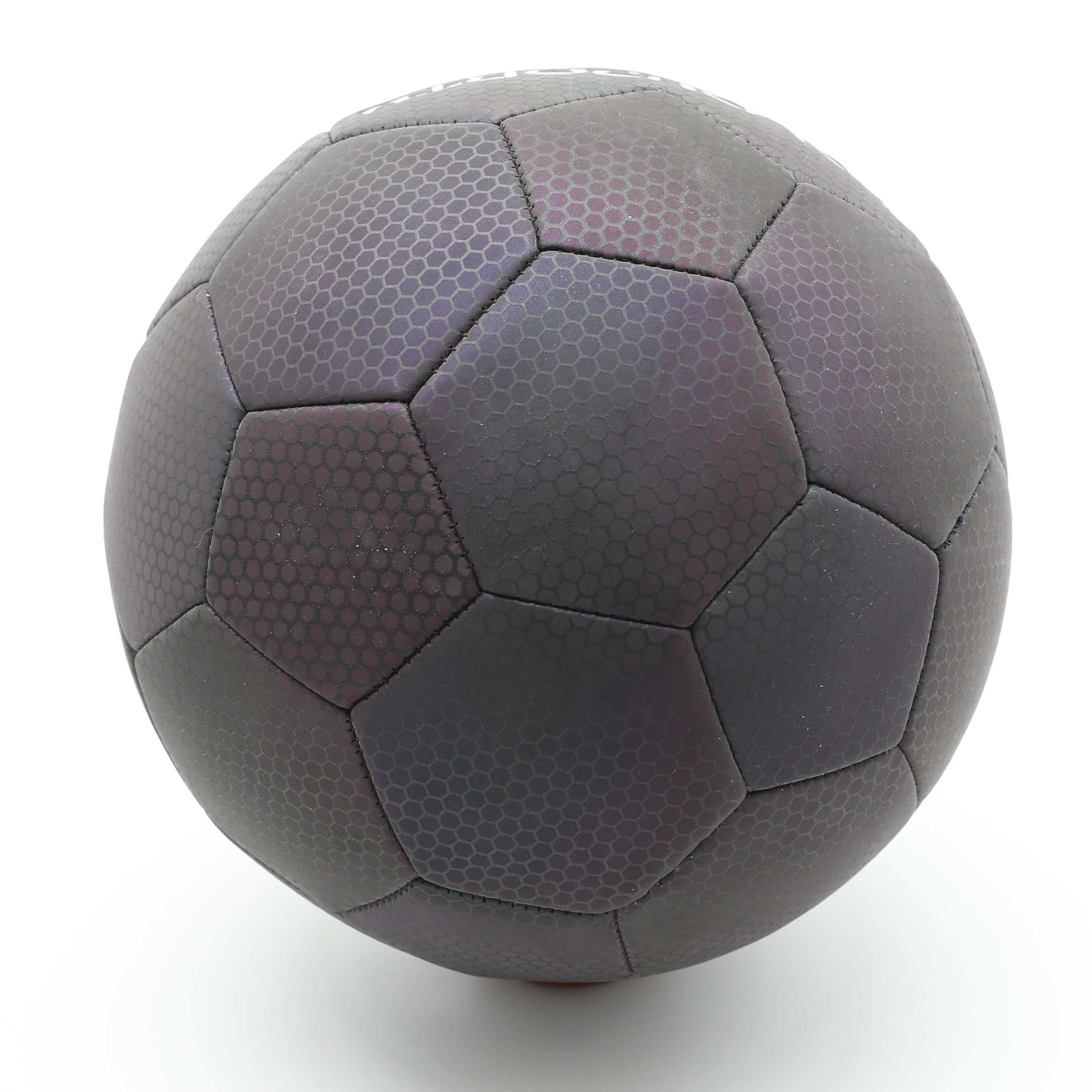 New Glowing in the dark Reflective Official Size 5 light up holographic leather Soccer Ball