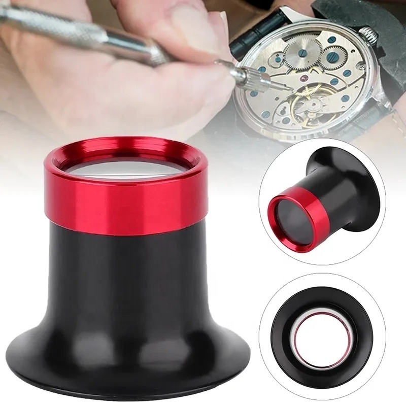 Portable Monocular Magnifier 5X/10X/15X/20X Magnifying Glass Watchmakers Loupe Lens Jeweler Watch Eye Len Repair Tool