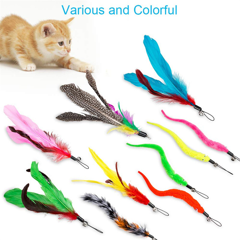 Pet Supplier Funny Feather Stickers Cat Teaser Toys Pet Interactive Toys