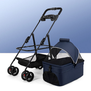 Portable Portable Pet Trolley 4 Wheels Pet Strollers Outdoor Travel Carrier Cat Dog Pet Cart Strollers