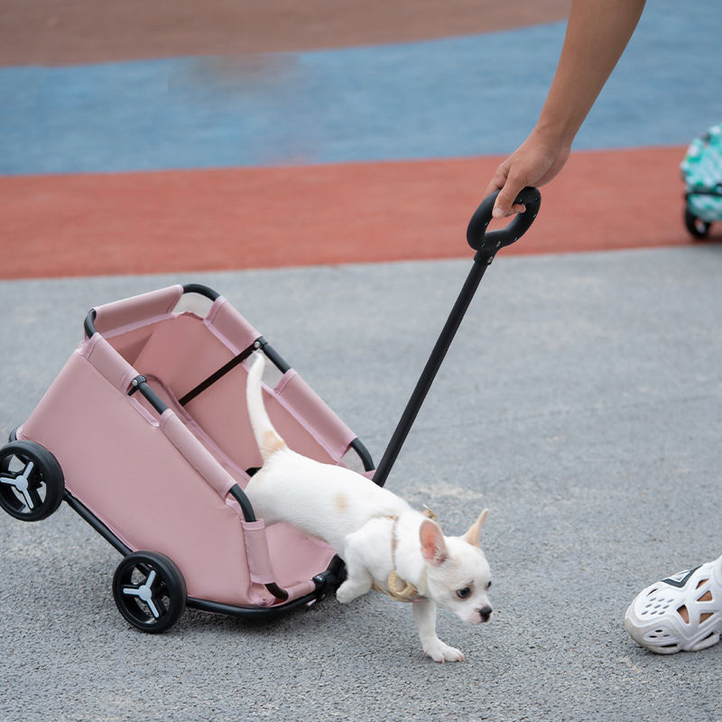 Lightweight Folding Pet Trolley Dog Car Pet Stroller With Small To Medium Dog Luxury Dog Cat Cart With 4 Wheels