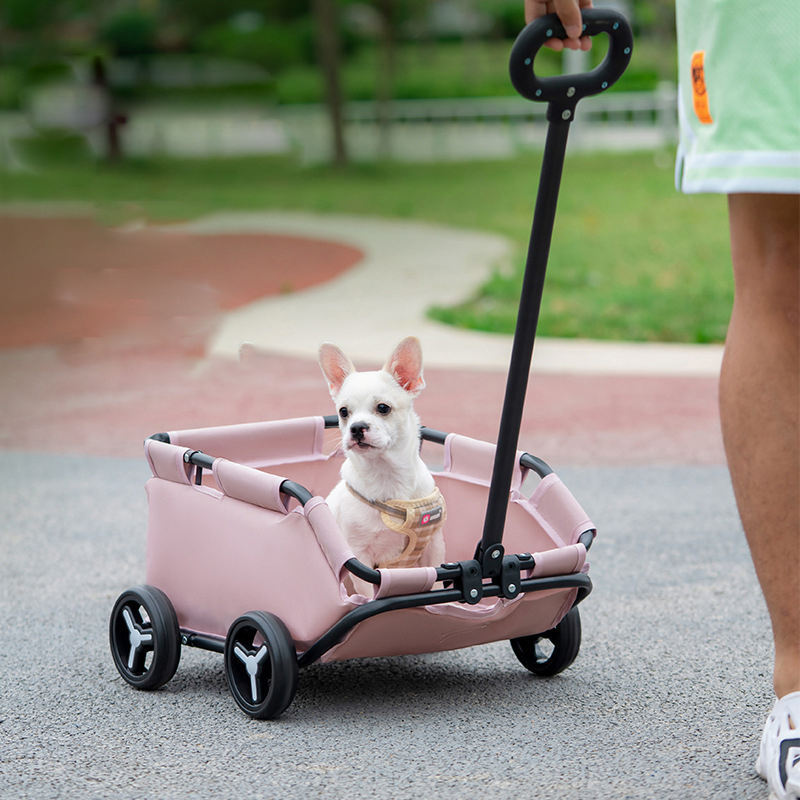 Lightweight Folding Pet Trolley Dog Car Pet Stroller With Small To Medium Dog Luxury Dog Cat Cart With 4 Wheels