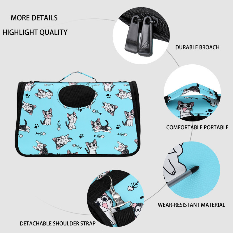 New custom wholesale cat and dog bags, folding handheld one-shoulder cartoon, large, medium, small, pet bags