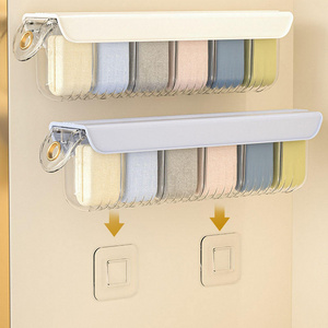 New Arrivals Home Closet Drawer Socks Separator Organizer Wall Mounted Underwear Storage Box Transparent Carton PET Plastic 1pcs