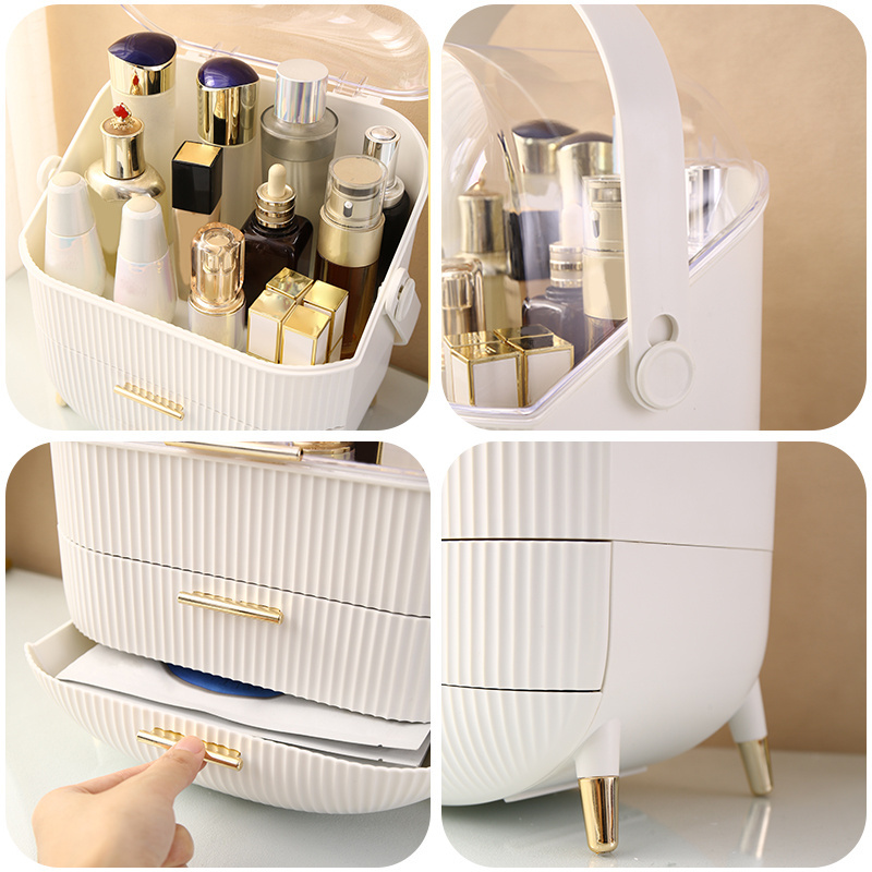 Transparent Big Capacity Cosmetic Waterproof Dustproof Bathroom Desktop Beauty Makeup Organizer Skin Care Storage box Drawer