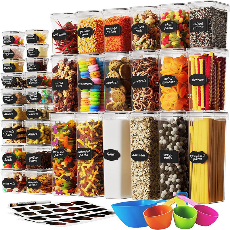 New 24 Pack Bpa Free Plastic Airtight Stackable Kitchen Pantry Storage Bins & Boxes Food Storage Containers Set With Lids