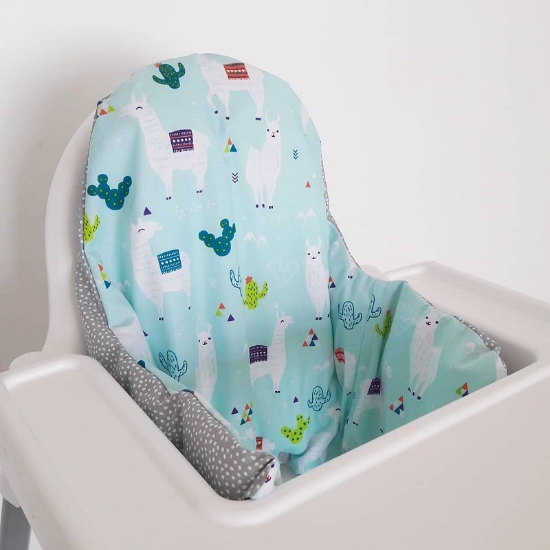 Custom Printed Waterproof Baby Antilop High Chair Accessories Inflatable Supporting Highchair Cushion Pillow Cover with Liner