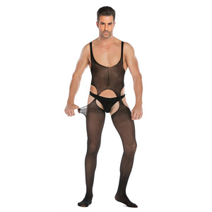 Sexy Men's See Through Fishnet Pantyhose Tights Stretchy Full Bodysuits Stockings