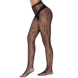 Wholesales New Cross Female Fishnet Tights Long Nylon Lace Mesh Silk Women Stockings Sexy Compression Pantyhose