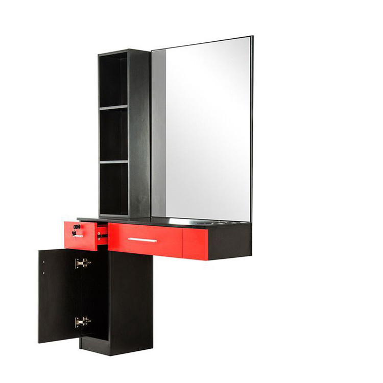 Hot sale hair Salon Styling Mirrors barber station mirrors barber mirror table