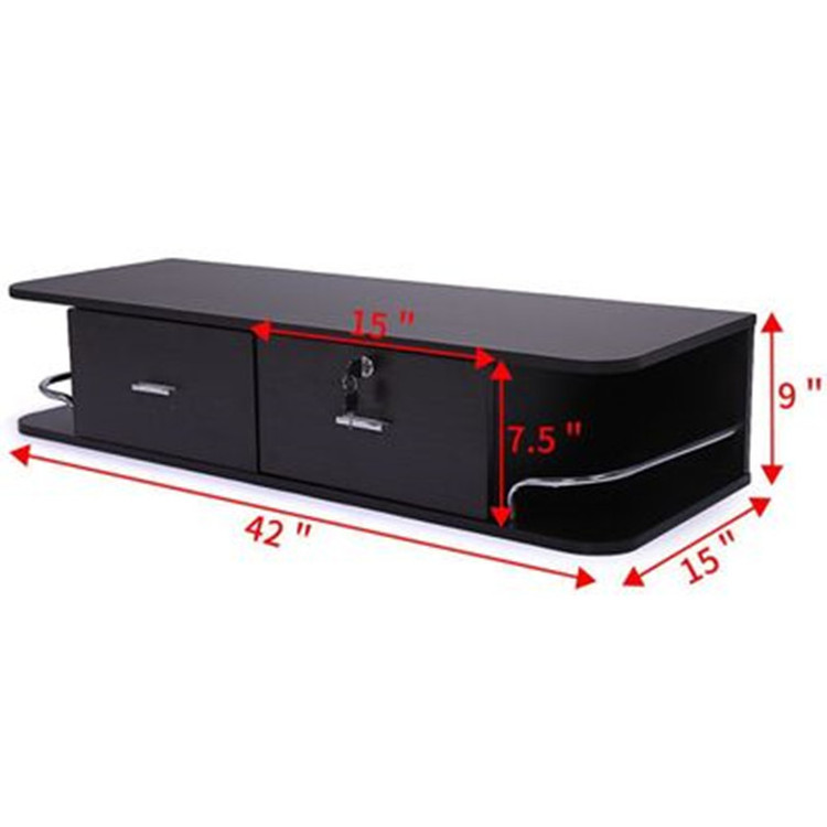 Black Wall Mount Locking Styling Beauty Salon Cabinets Hair Station Salon Spa Equipment