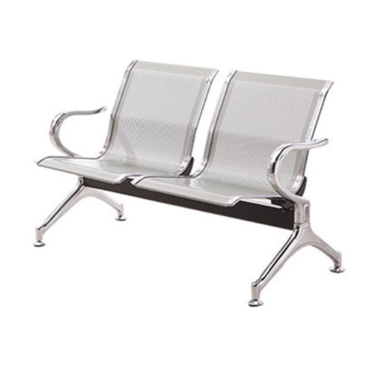 Hospital metal airport waiting chair double Leather seater for sale