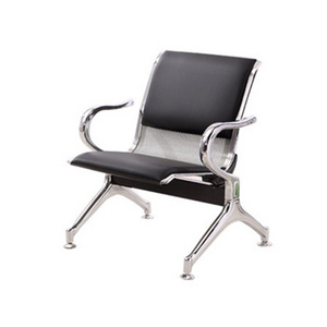 Hospital metal airport waiting chair double Leather seater for sale