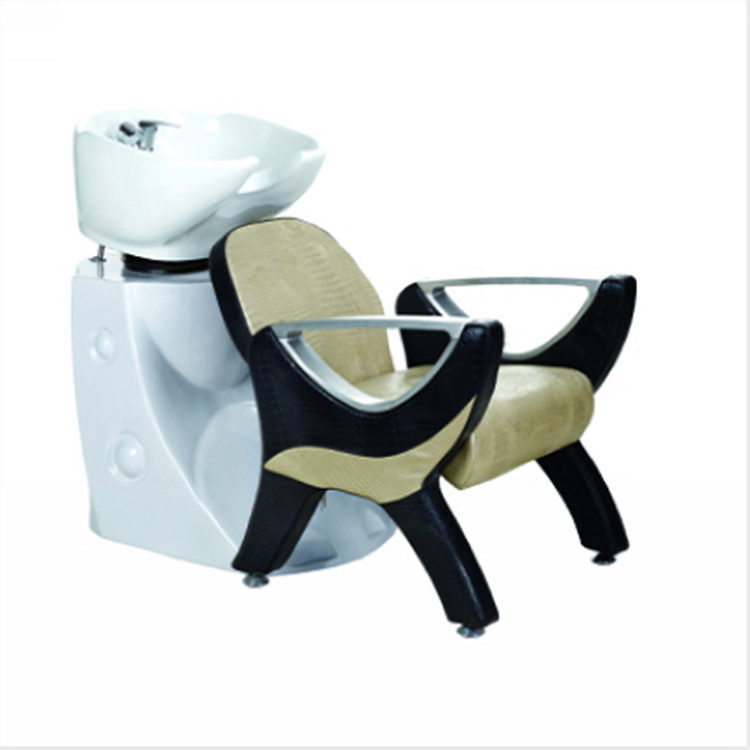 Hot sale used shampoo chair with ceramic bowls; shampoo chair parts salon