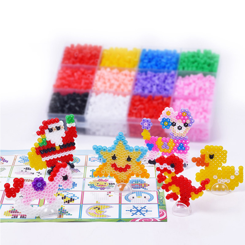 Wholesale New Products DIY Educational Toy Midi Beads Kit 2.6mm 5mm Fuse Beads Fruits Kit With Pattern And Pegboard