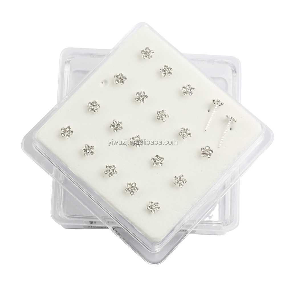 New Hot Charm box of 925 silver plain ball piercing nose ring