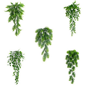 AR-349 Artificial 25 Leaf Plant Plastic Vine Wall Hanging Eucalyptus Persian Vine For Wall Ceiling