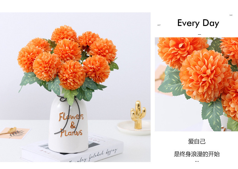 AL-5642 ZUOYI 29CM Cheap Factory Artificial Silk Cloth Single Stem Dandelion Flower For Vase Arrangement