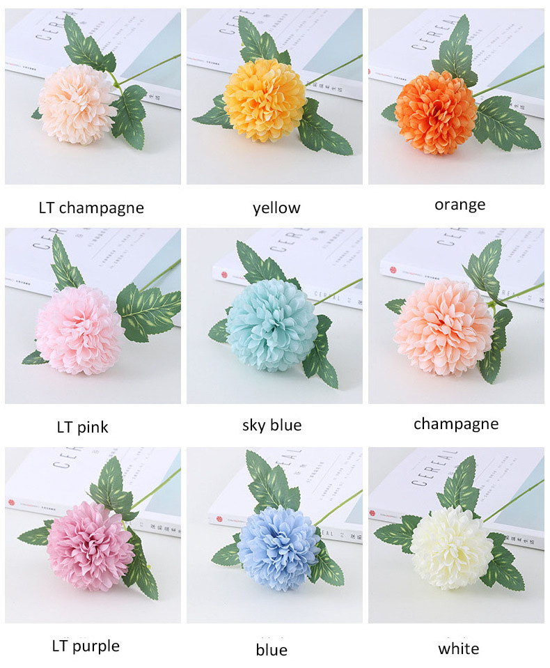 AL-5642 ZUOYI 29CM Cheap Factory Artificial Silk Cloth Single Stem Dandelion Flower For Vase Arrangement