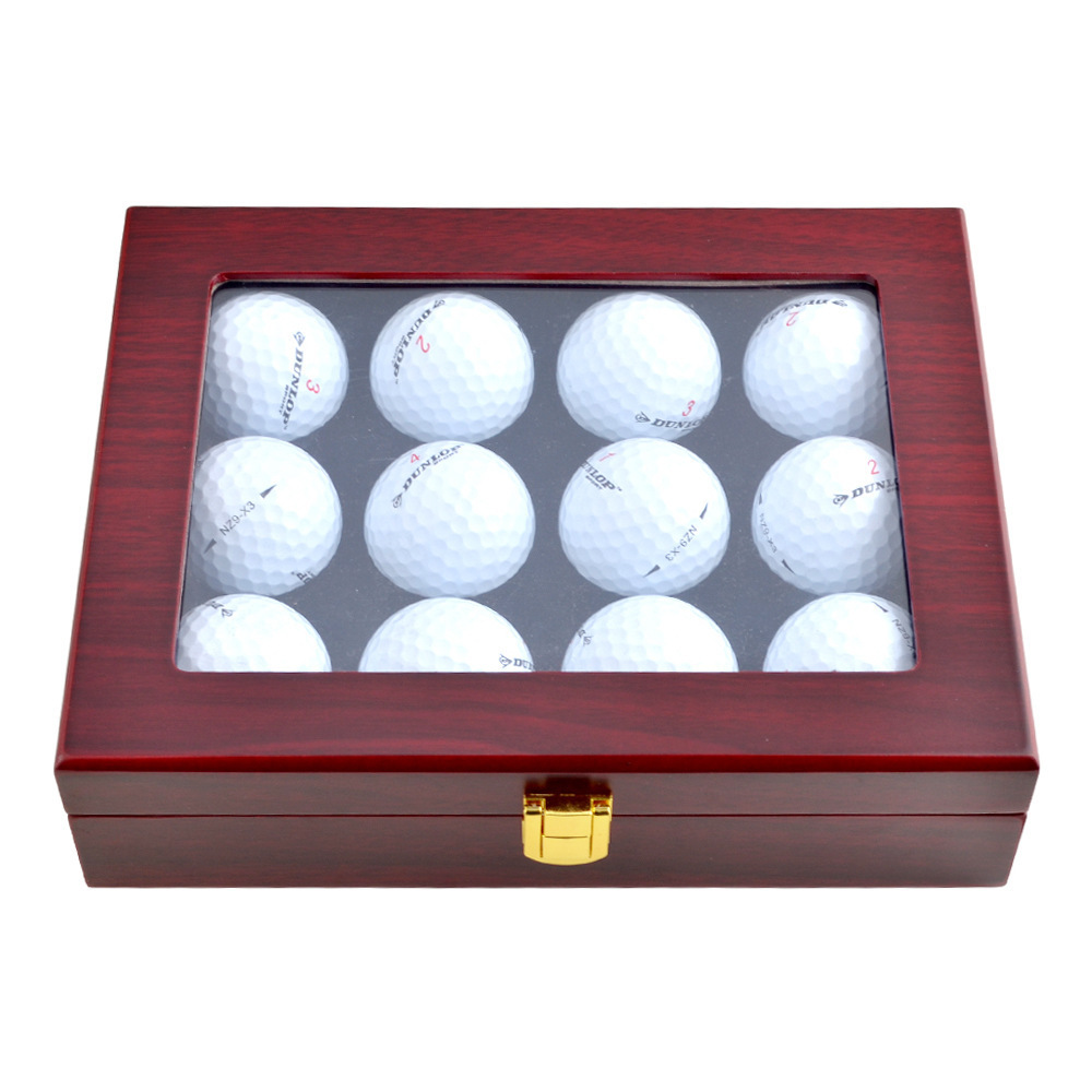 12 Golf Ball Display Case Set Wooden Golf Ball Box for Golf Enthusiast Collectibles Balls