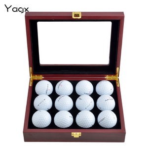 12 Golf Ball Display Case Set Wooden Golf Ball Box for Golf Enthusiast Collectibles Balls