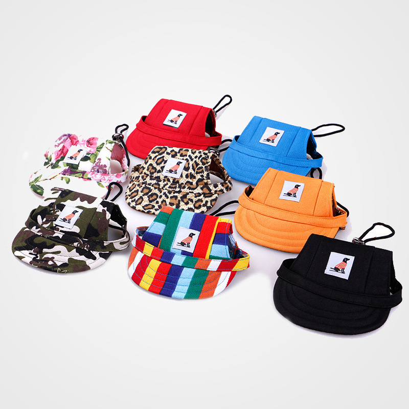 Pet Dog Caps Small Puppy Pets Summer Print Cap Dog Baseball Visor Hat Outdoor Accessories Sun Bonnet Cap  dog hat wholesale