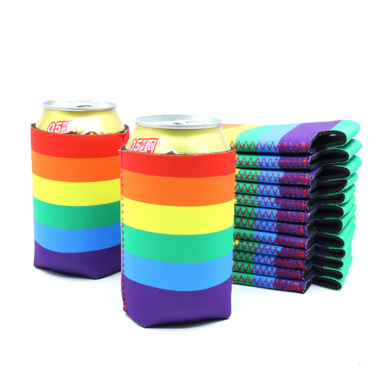 Custom Print Logo Collapsible Insulated 12oz Can Cooler 3 mm Beer Bottle Sleeve Neoprene sublimation Logo Stubby Holder