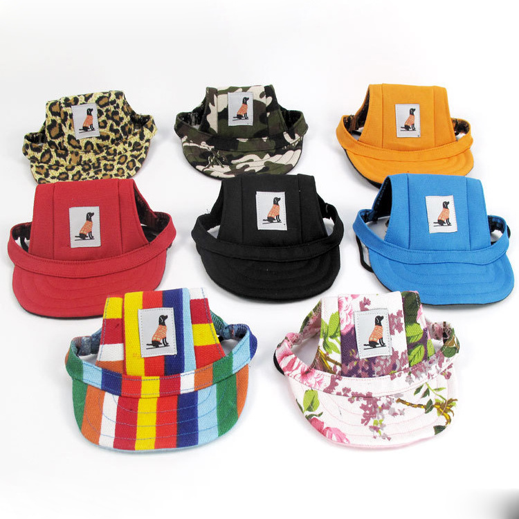 Dog hats Pet Dog Small Puppy Pets Summer Print Visor Outdoor Accessories Sun Bonnet Baseball Hat Dog Caps