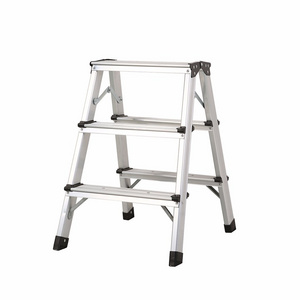 Factory Wholesale 3 Steps Double Side Aluminum Step Stool Ladder