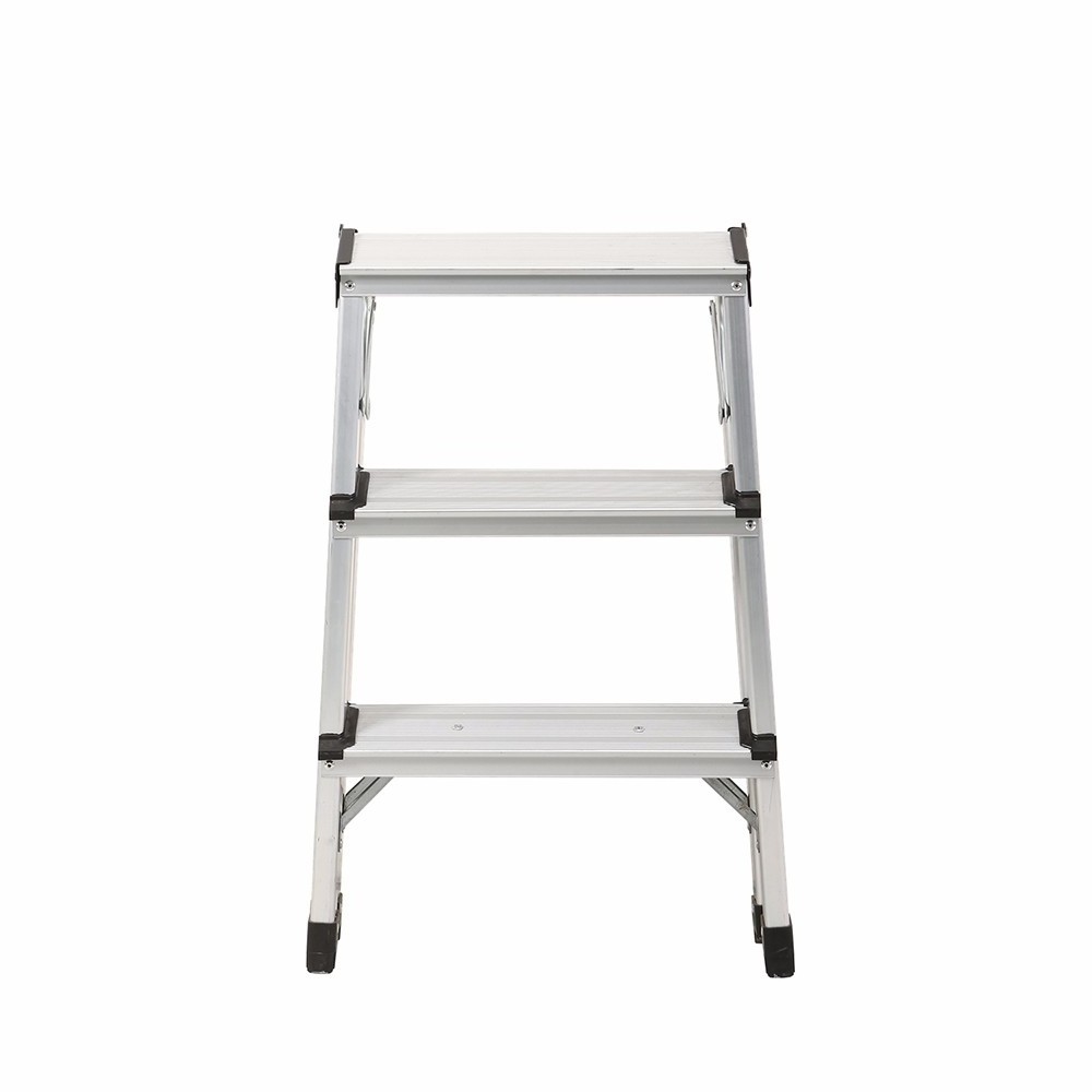 Factory Wholesale 3 Steps Double Side Aluminum Step Stool Ladder