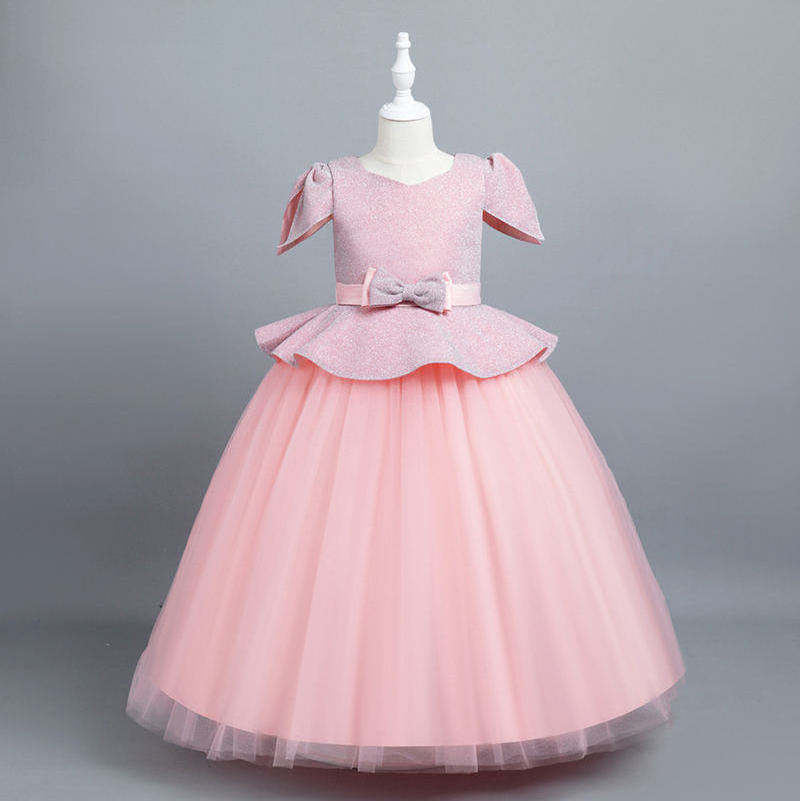 Long Elegant Birthday Party Gowns Wedding Bridesmaid Evening Dress Children Formal Pageant Dress for 6-12 Year Girls Kids Summer