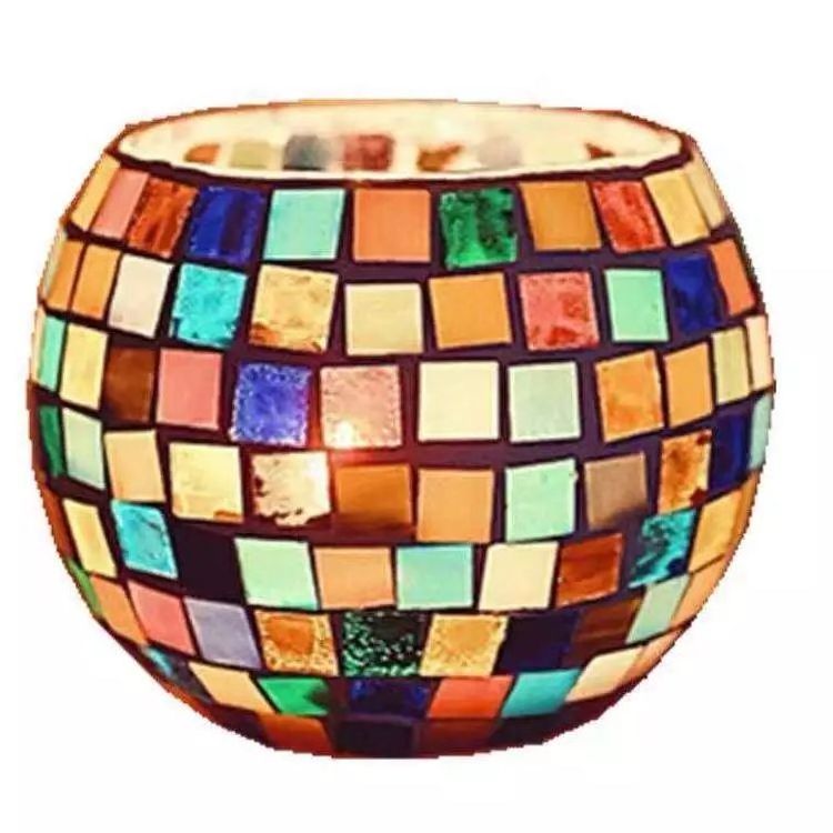 Romantic Ball Shape Glass Mosaic Votive Candle Holder For Valentine's Day