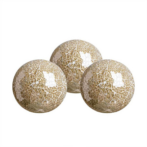 Iridescent Decorative Crackle Glass Balls For Home Decoration