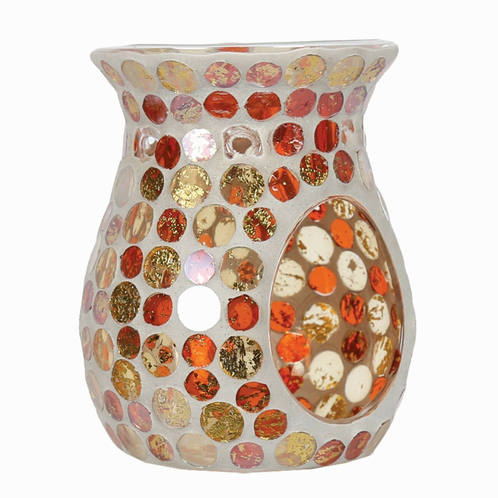 YIXIN WHOLESALE CRACKLE GLASS MOSAIC OIL BURNER TEALIGHT CANDLE BURNER FOR MELTS