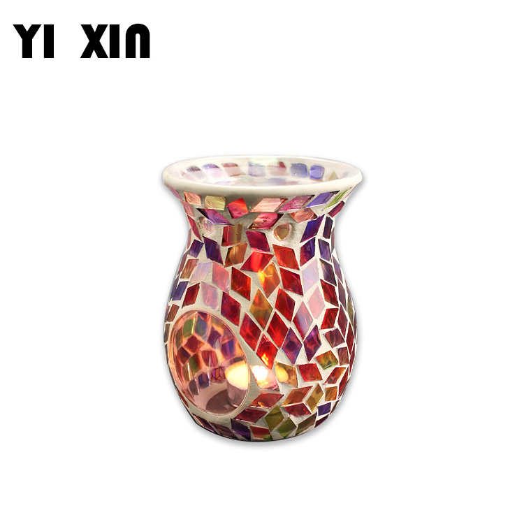 Mosaic Oil Burner Glass Aroma wax burner Essential Oil Incense Burner for Decoration Gift