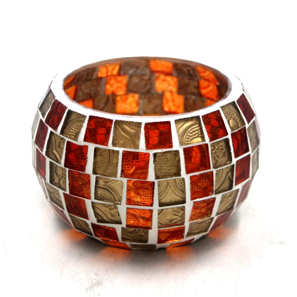 Romantic Ball Shape Glass Mosaic Votive Candle Holder For Valentine's Day