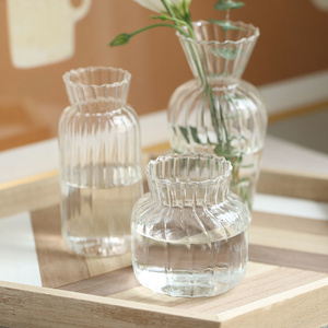 High Quality Borosilicate Glass Ribbed Vase and Storage Jar in Clear