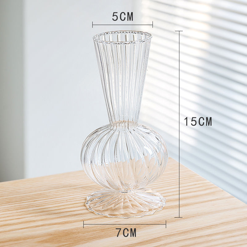 High Quality Borosilicate Glass Ribbed Vase and Storage Jar in Clear